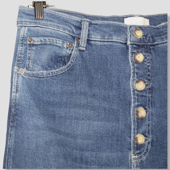 FREE PEOPLE BOYISH The Ricky Denim Stretch High-Rise Flare Jeans Blue - Picture 5 of 11